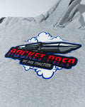 Rocket Track Glue Dr. Sticky Hooded Sweatshirt Front Close Up