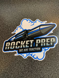 Rocket Prep Logo Decal Stickers Silver Blue